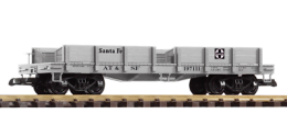 Piko-38734-G-Scale-Santa-Fe-SF-ATSF-Work-Flatcar-with-Low-Sides